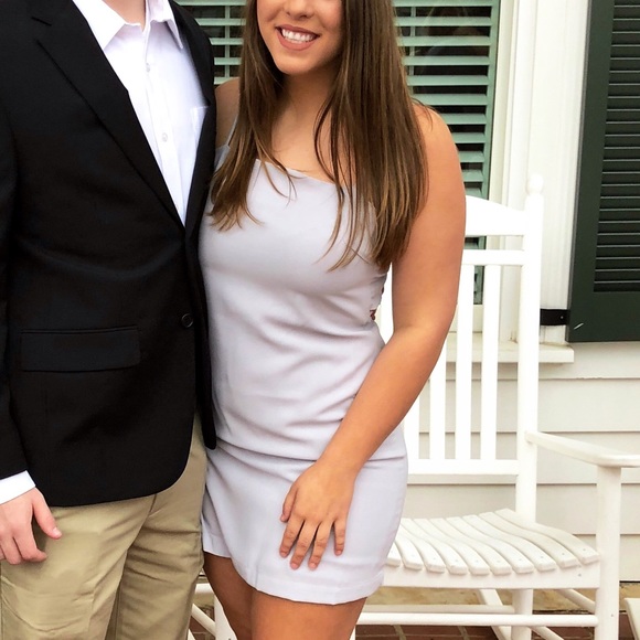 Lulu’s toast to life gray/purple dress - Picture 2 of 2